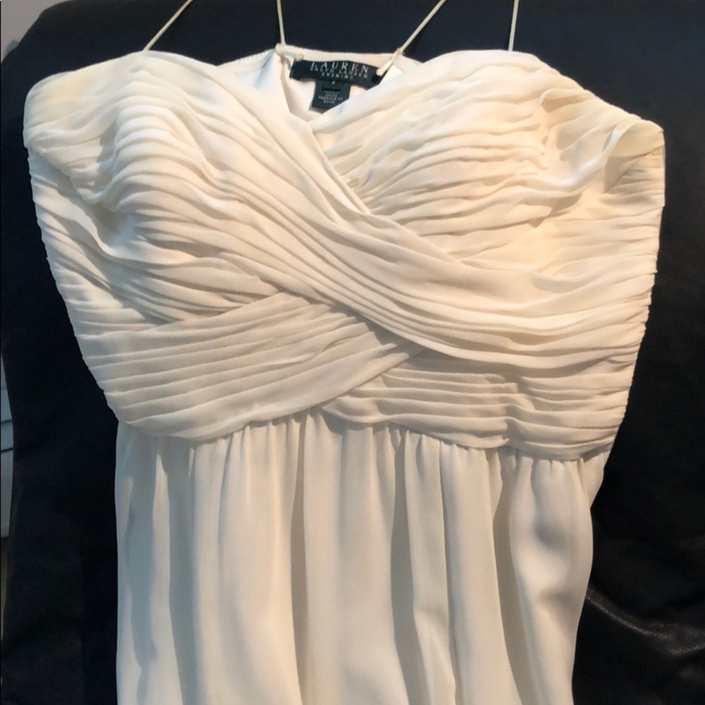 Ralph Lauren ivory evening gown - Picture 2 of 9